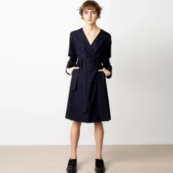Wrap dress in navy<Studio Heijne Sale
