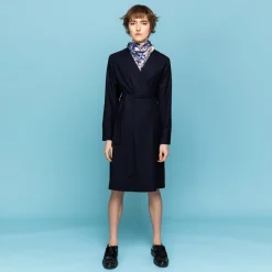 Wrap dress in navy<Studio Heijne Sale