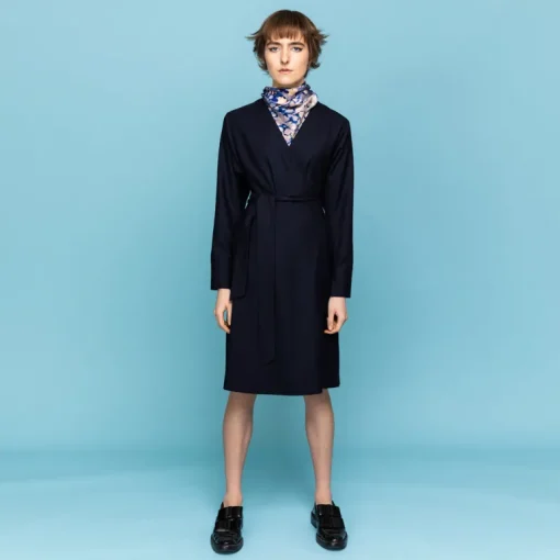 Wrap dress in navy<Studio Heijne Sale