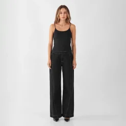 Sunny Wide Leg Contrast Jeans Black Denim<Dawn Denim Discount