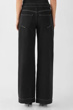 Sunny Wide Leg Contrast Jeans Black Denim<Dawn Denim Discount