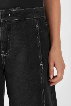 Sunny Wide Leg Contrast Jeans Black Denim<Dawn Denim Discount