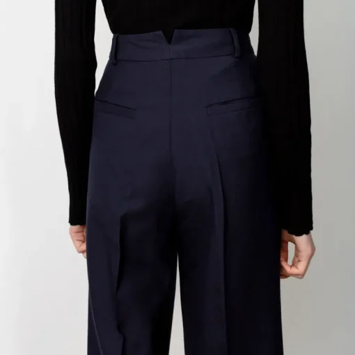 Swipe Cropped Wool Pants in Navy<Studio Heijne Cheap