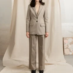 Swipe Pleated Cotton Stretch Pants Long<Studio Heijne Best Sale