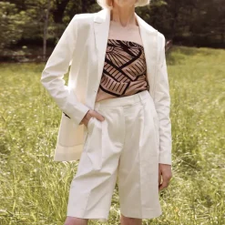 Swipe Pleated Linen Mix Shorts<Studio Heijne Sale