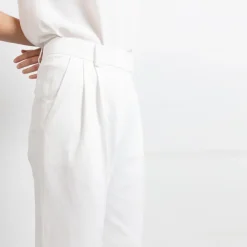 Swipe Pleated Linen Mix Shorts<Studio Heijne Sale