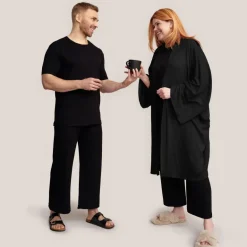 Unisex Aamutakki Musta<Tam Silk Outlet