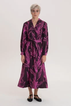 Tanya Poplin Midimekko Pinkki-Musta<TOMCSANYI Cheap