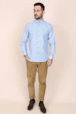 The Calimani Cotton Shirt Light Blue Stripes<De IONESCU Fashion