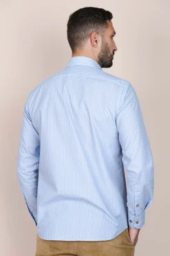 The Calimani Cotton Shirt Light Blue Stripes<De IONESCU Fashion