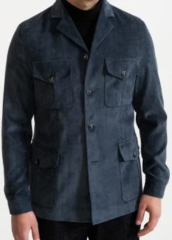 The Corduroy Safari Jacket Blue<De IONESCU Shop