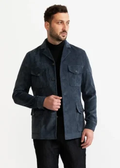 The Corduroy Safari Jacket Blue<De IONESCU Shop