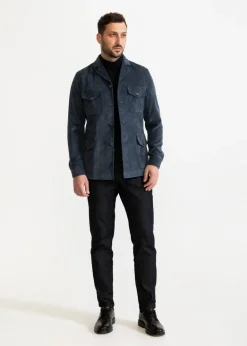 The Corduroy Safari Jacket Blue<De IONESCU Shop