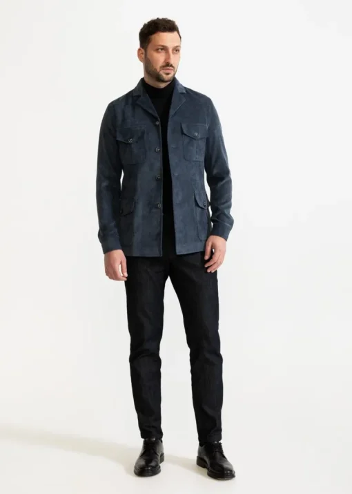 The Corduroy Safari Jacket Blue<De IONESCU Shop