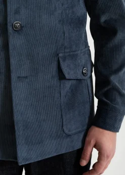 The Corduroy Safari Jacket Blue<De IONESCU Shop
