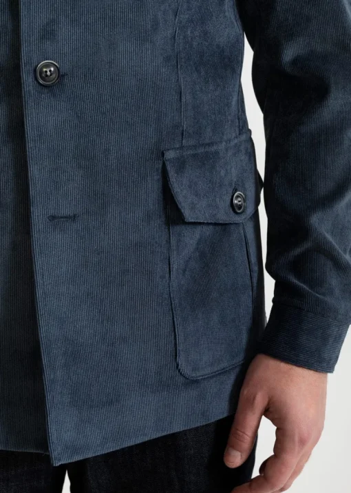 The Corduroy Safari Jacket Blue<De IONESCU Shop