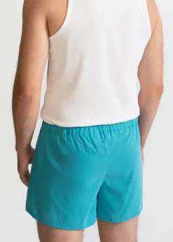 The Cotton Boxer Shorts Aqua Blue<De IONESCU Cheap