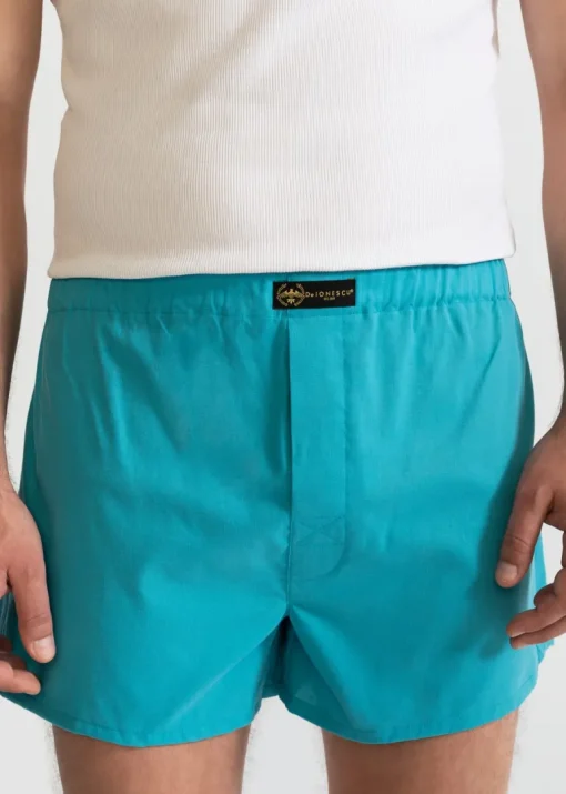 The Cotton Boxer Shorts Aqua Blue<De IONESCU Cheap