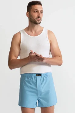 The Cotton Boxer Shorts Baby Blue<De IONESCU Fashion