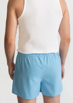 The Cotton Boxer Shorts Baby Blue<De IONESCU Fashion