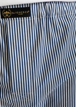The Cotton Boxer Shorts Blue Stripes<De IONESCU Best Sale