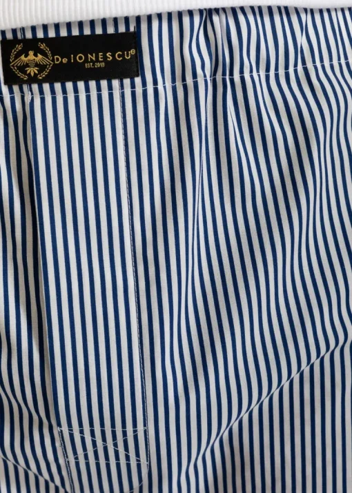 The Cotton Boxer Shorts Blue Stripes<De IONESCU Best Sale