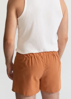 The Cotton Boxer Shorts Camel Brown<De IONESCU Fashion