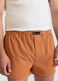 The Cotton Boxer Shorts Camel Brown<De IONESCU Fashion