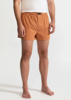 The Cotton Boxer Shorts Camel Brown<De IONESCU Fashion