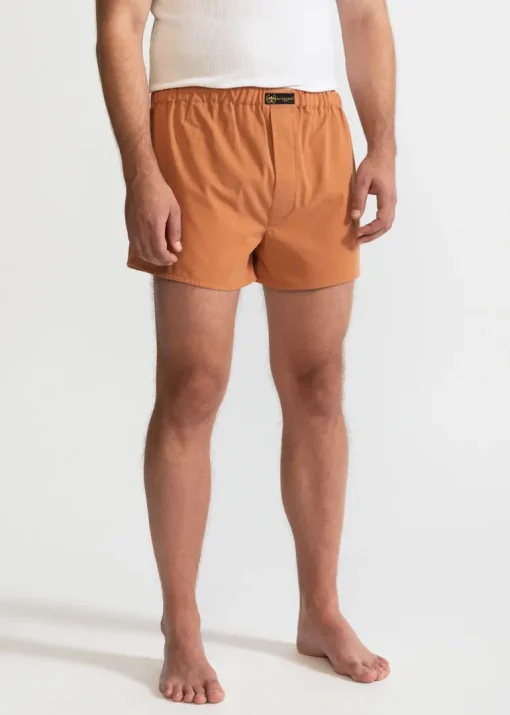 The Cotton Boxer Shorts Camel Brown<De IONESCU Fashion