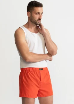 The Cotton Boxer Shorts Coral Orange<De IONESCU Cheap