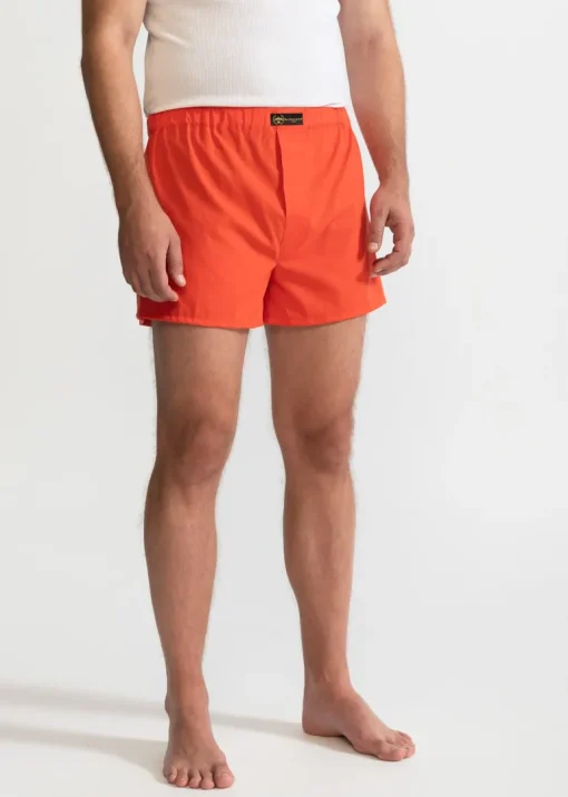 The Cotton Boxer Shorts Coral Orange<De IONESCU Cheap