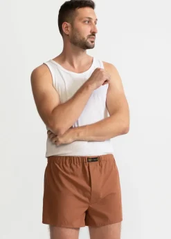 The Cotton Boxer Shorts Caramel Brown<De IONESCU Flash Sale