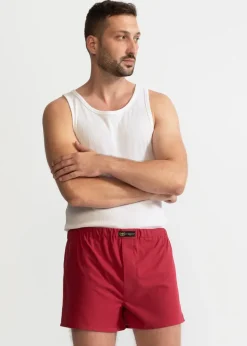 The Cotton Boxer Shorts Cherry Red<De IONESCU Outlet