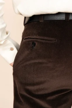 The Dacian Corduroy Trousers Dark Brown<De IONESCU Sale