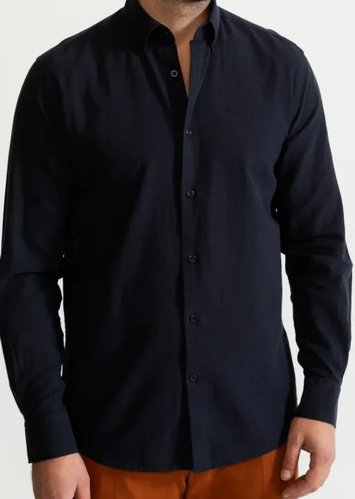 The Godeanu Linen Shirt Navy Blue<De IONESCU Cheap
