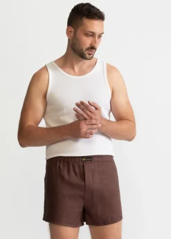 The Linen Boxer Shorts Brown<De IONESCU Best