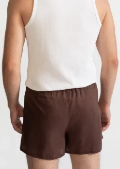 The Linen Boxer Shorts Brown<De IONESCU Best