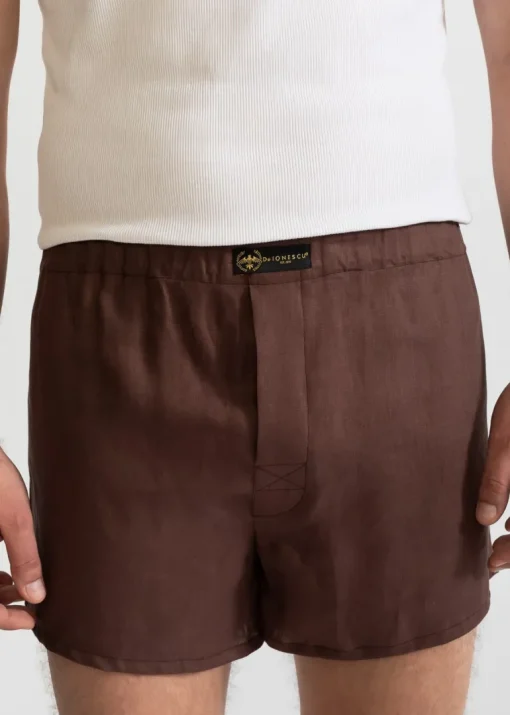 The Linen Boxer Shorts Brown<De IONESCU Best