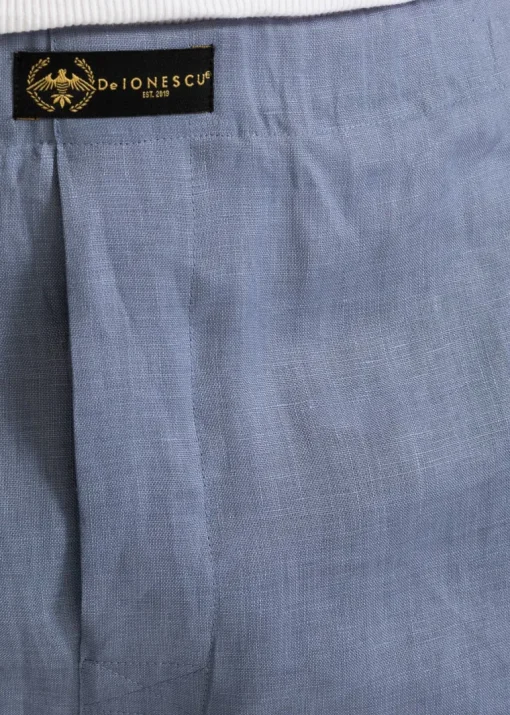 The Linen Boxer Shorts Dusty Blue<De IONESCU Best Sale