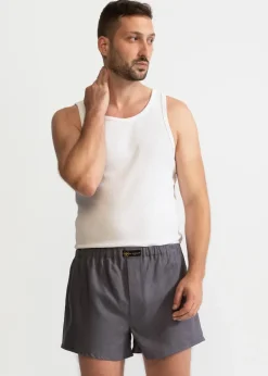 The Linen Boxer Shorts Grey<De IONESCU Store