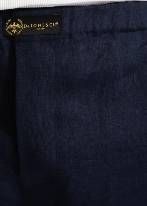 The Linen Boxer Shorts Navy Blue<De IONESCU Best Sale