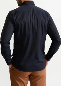 The Peles Egyptian Cotton Shirt Navy Blue<De IONESCU Online