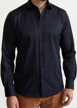 The Peles Egyptian Cotton Shirt Navy Blue<De IONESCU Online