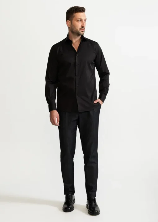 The Peles Egyptian Cotton Shirt Black<De IONESCU Best Sale