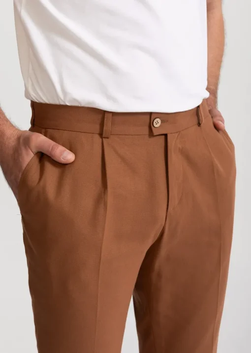 The Romana Cotton Trousers Light Brown<De IONESCU Sale