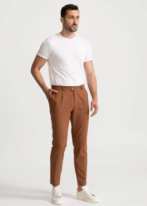 The Romana Cotton Trousers Light Brown<De IONESCU Sale