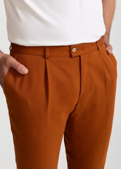 The Romana Denim Cotton Trousers Caramel<De IONESCU Store