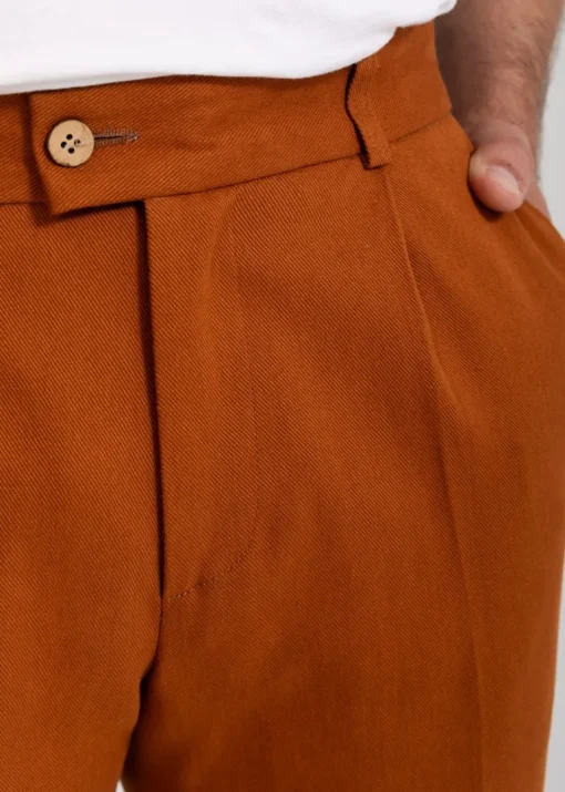 The Romana Denim Cotton Trousers Caramel<De IONESCU Store