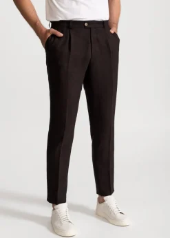 The Romana Linen Trousers Dark Brown<De IONESCU Best Sale